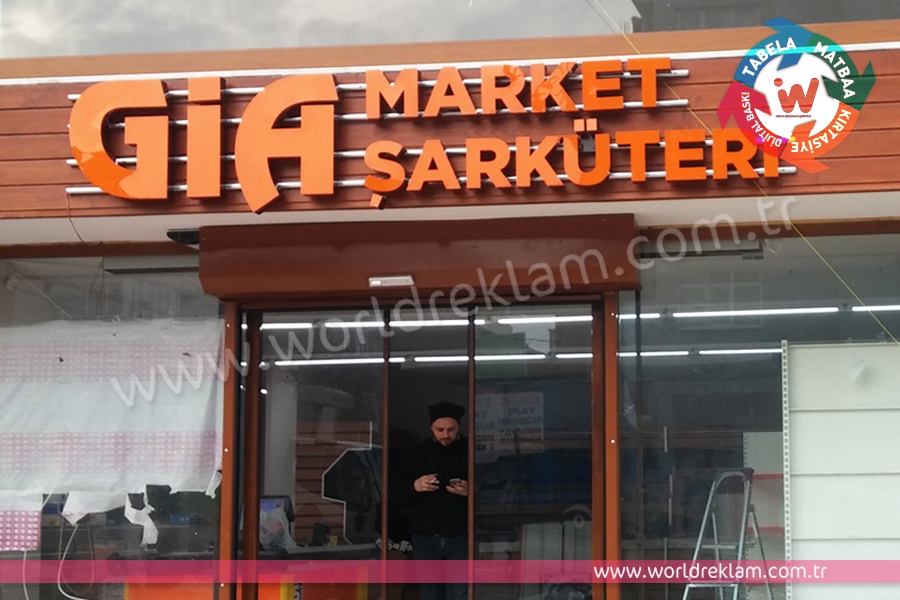 Gia Market Işıklı Pleksi Kutu Harf,